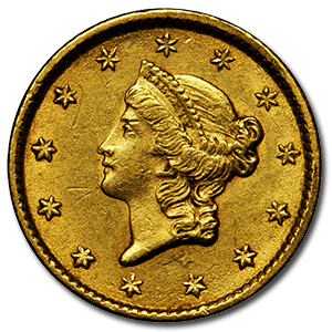 An Old U.S. $1 Gold Coin, In Extra Fine Condition