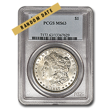 morgan silver dollar coin ms63, 1878-1904, pre 1933 silver coin, semi-numismatic silver coin, silver bullion, silver coin, silver bullion coin