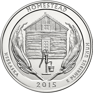 2015 5 oz america the beautiful - homestead national monument silver coin quarter, silver bullion, silver coin, silver bullion coin