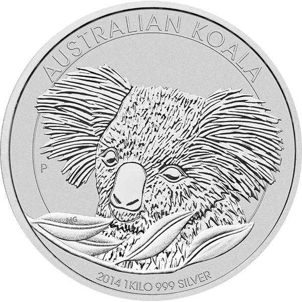 1 kilo australian silver koala coin random year, varied condition, silver bullion, silver coin, silver bullion coin
