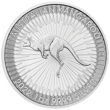 2022 1 oz australian silver kangaroo coin, silver bullion, silver coin, silver bullion coin