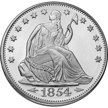 1 oz seated liberty silver round varied condition, any mint, silver bullion, silver coin, silver bullion coin
