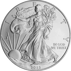 A 2015 American Silver Eagle.