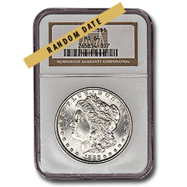 morgan silver dollar coin ms64, 1878-1904, pre 1933 silver coin, semi-numismatic silver coin, silver bullion, silver coin, silver bullion coin