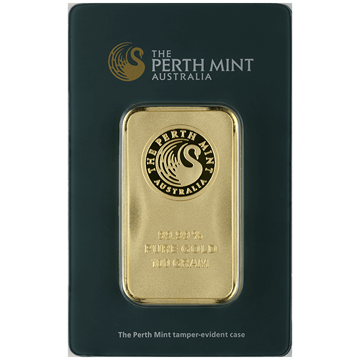 100 gram perth mint gold bar w/ assay, gold bullion, gold bar, gold bullion bar