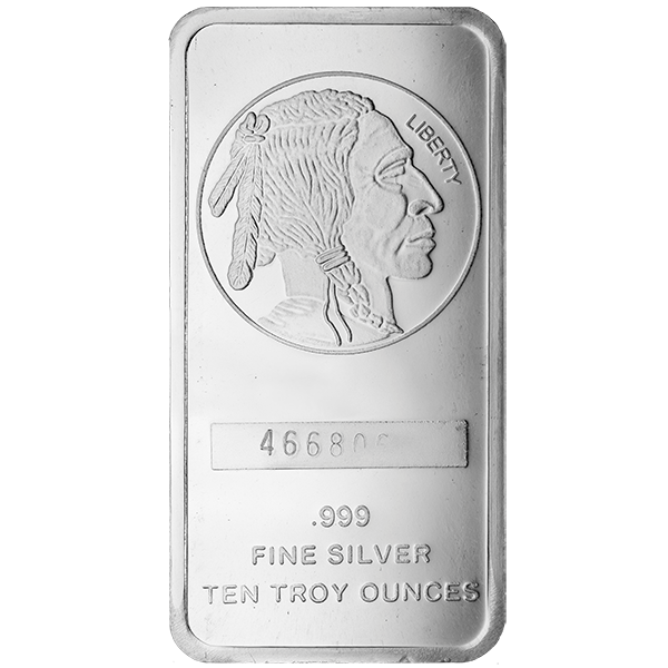 10 oz buffalo silver bar, silver bullion, silver bar, silver bullion bar