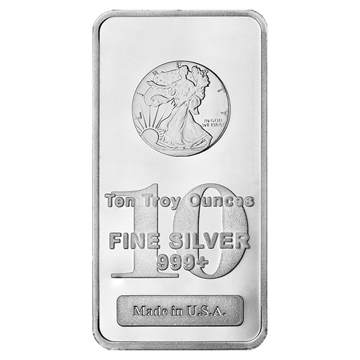 10 oz walking liberty silver bar, silver bullion, silver bar, silver bullion bar