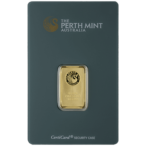10 gram perth mint gold bar w/ assay, gold bullion, gold bar, gold bullion bar