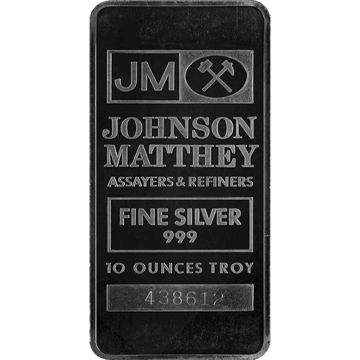 10 oz johnson matthey silver bar, silver bullion, silver bar, silver bullion bar