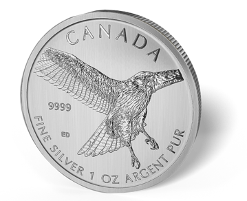 Picture of 2015 1 oz Canadian Silver Maple Leaf Red-Tail Hawk