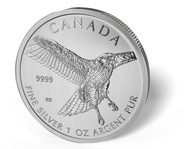 Picture of 2015 1 oz Canadian Silver Maple Leaf Red-Tail Hawk