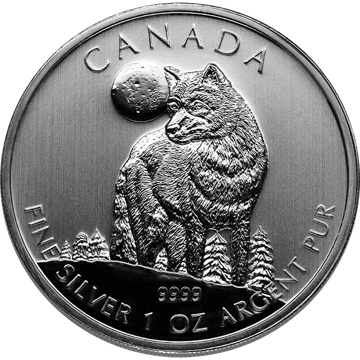 2011 1 oz canadian silver wolf $5 dollar silver coin, silver bullion, silver coin, silver bullion coin