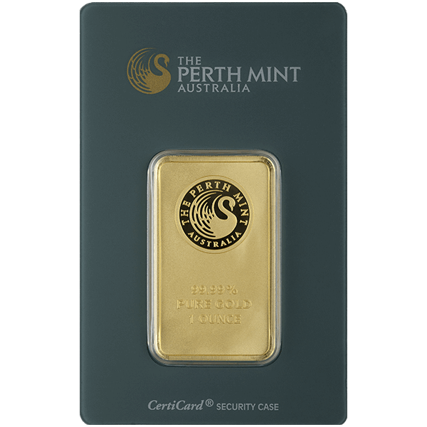 1 oz Perth Mint Gold Bar New w/ Assay 