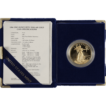 1 oz proof american gold eagle, random year, w/ coa, gold bullion, gold coin, gold bullion coin