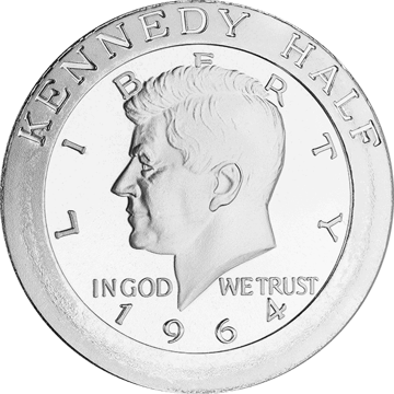 Picture of 1 oz HM JFK Commemorative Half Dollar Silver Coin Round