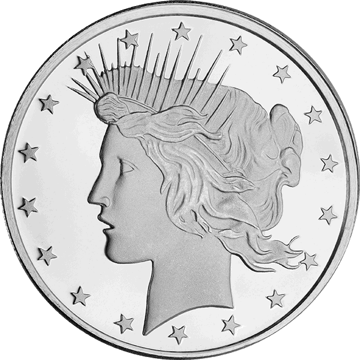 Picture of 1 oz HM Peace Silver Dollar Round
