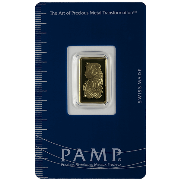 2.5 gram pamp suisse gold bar w/ assay, gold bullion, gold bar, gold bullion bar