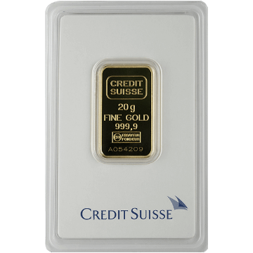 Picture of 20 Gram Credit Suisse Gold Bar