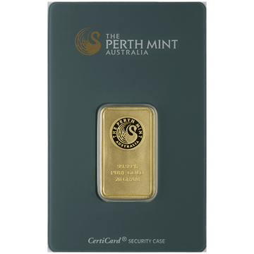 20 gram perth mint gold bar w/ assay, gold bullion, gold bar, gold bullion bar