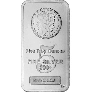 5 oz morgan silver bar, silver bullion, silver bar, silver bullion bar