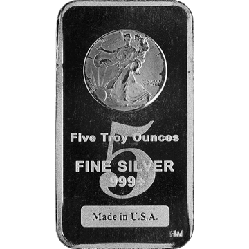 5 oz walking liberty silver bar, silver bullion, silver bar, silver bullion bar