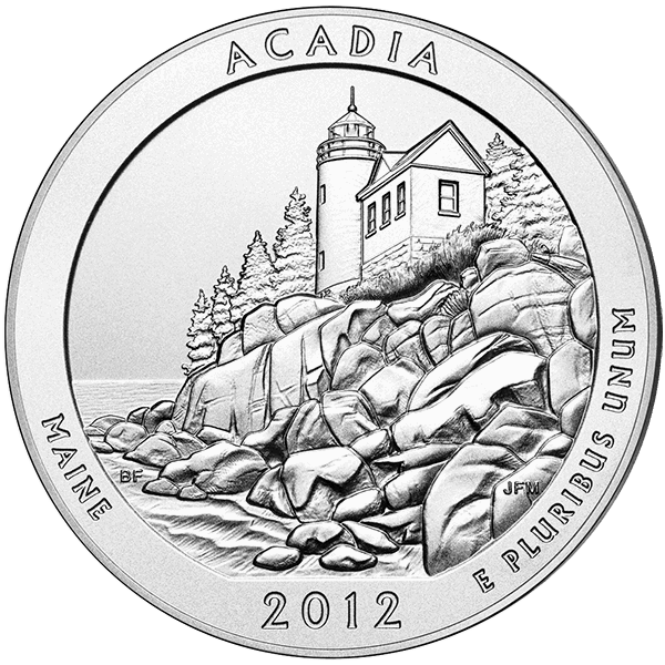 2012 5 oz america the beautiful - acadia national park silver coin quarter, silver bullion, silver coin, silver bullion coin