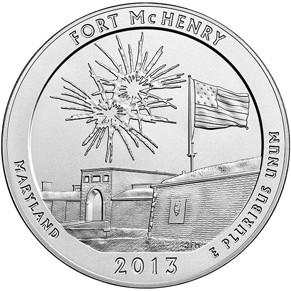 2013 5 oz america the beautiful - fort mchenry national park silver coin quarter, silver bullion, silver coin, silver bullion coin