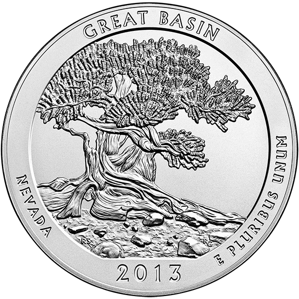 2013 5 oz america the beautiful - great basin national park silver coin quarter, silver bullion, silver coin, silver bullion coin