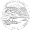 2014 5 oz america the beautiful - great sand dunes national park silver coin quarter, silver bullion, silver coin, silver bullion coin