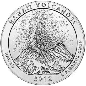 2012 5 oz america the beautiful - hawaii national park silver coin quarter, silver bullion, silver coin, silver bullion coin