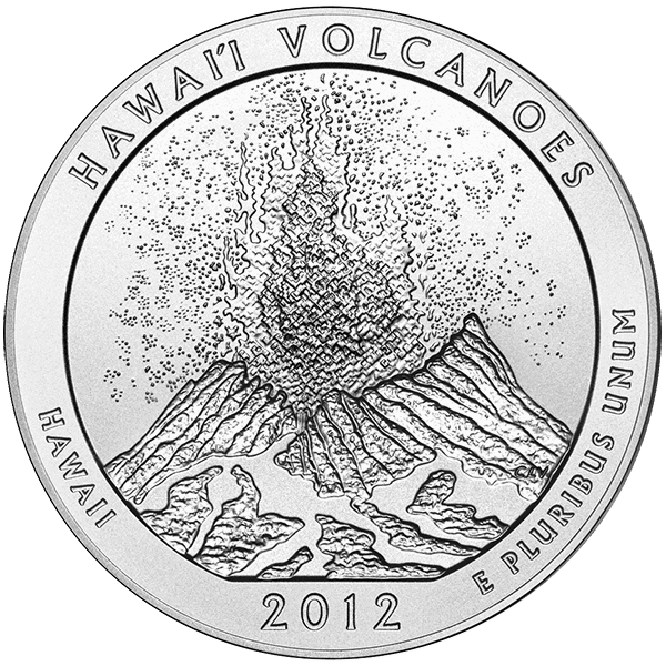 2012 5 oz america the beautiful - hawaii national park silver coin quarter, silver bullion, silver coin, silver bullion coin