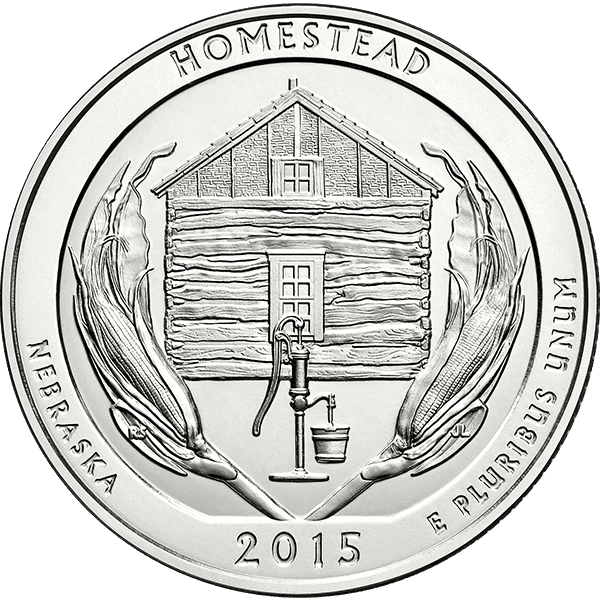 2015 5 oz america the beautiful - homestead national monument silver coin quarter, silver bullion, silver coin, silver bullion coin