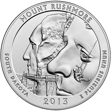 2013 5 oz america the beautiful - mount rushmore national park silver coin quarter, silver bullion, silver coin, silver bullion coin