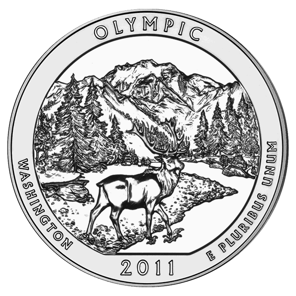 2011 5 oz america the beautiful - olympic national park silver coin quarter, silver bullion, silver coin, silver bullion coin