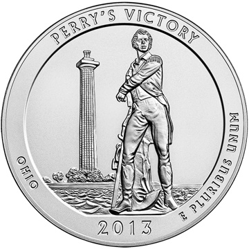 2013 5 oz america the beautiful - perry's victory national park silver coin quarter, silver bullion, silver coin, silver bullion coin