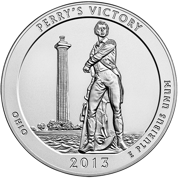 2013 5 oz america the beautiful - perry's victory national park silver coin quarter, silver bullion, silver coin, silver bullion coin