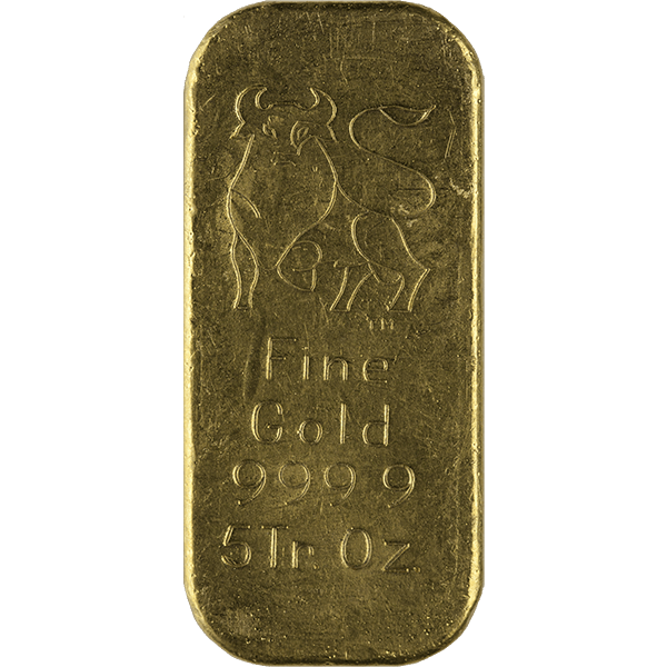 5 oz gold bar varied condition any mints, gold bullion, gold bar, gold bullion bar