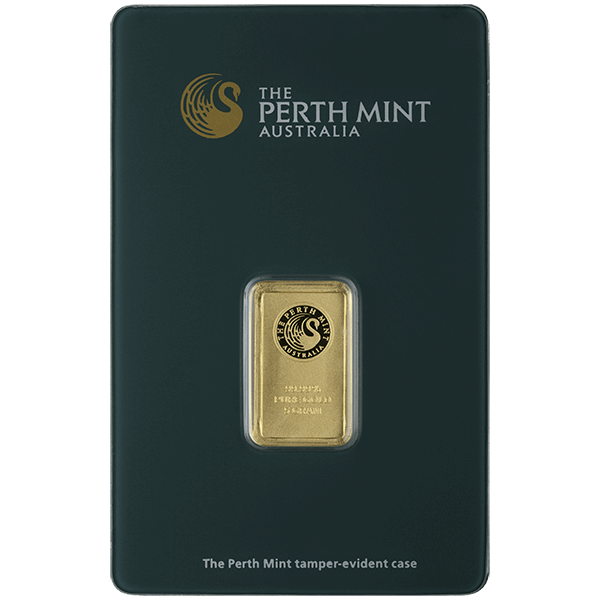 5 gram perth mint gold bar w/ assay, gold bullion, gold bar, gold bullion bar