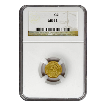 Picture of $1 Gold Coins Type 3 MS62