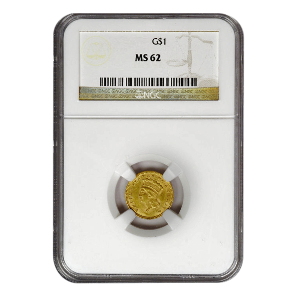Picture of $1 Gold Coins Type 3 MS62