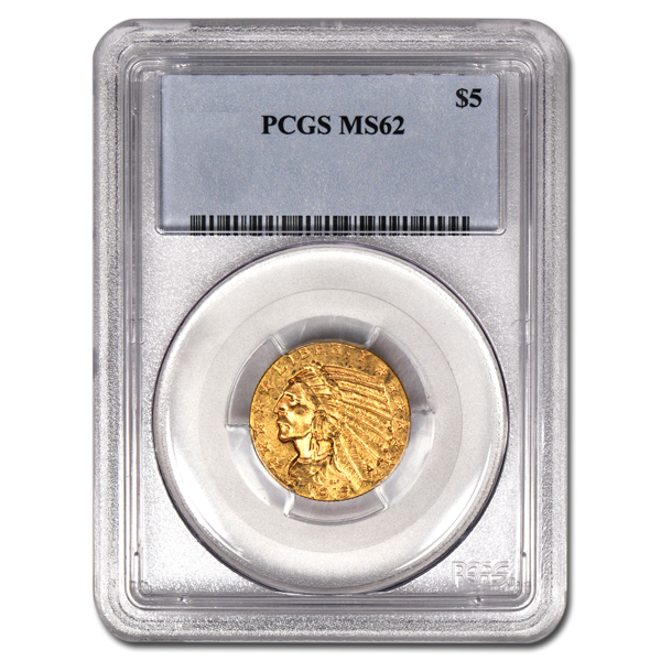 Picture of $5 Indian Head Gold Coins MS62