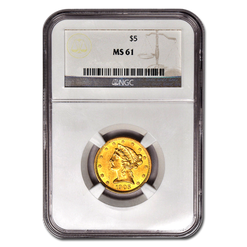 Picture of $5 Liberty Gold Coins MS61