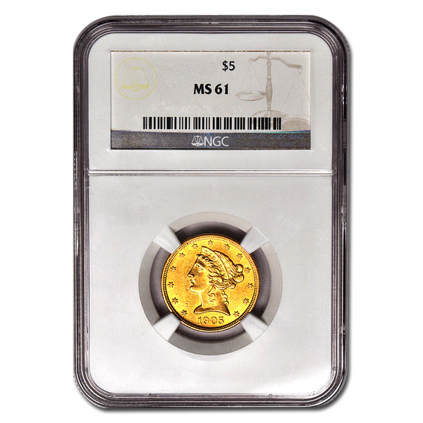 Picture of $5 Liberty Gold Coins MS61