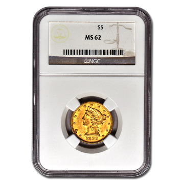 Picture of $5 Liberty Gold Coins MS62 *