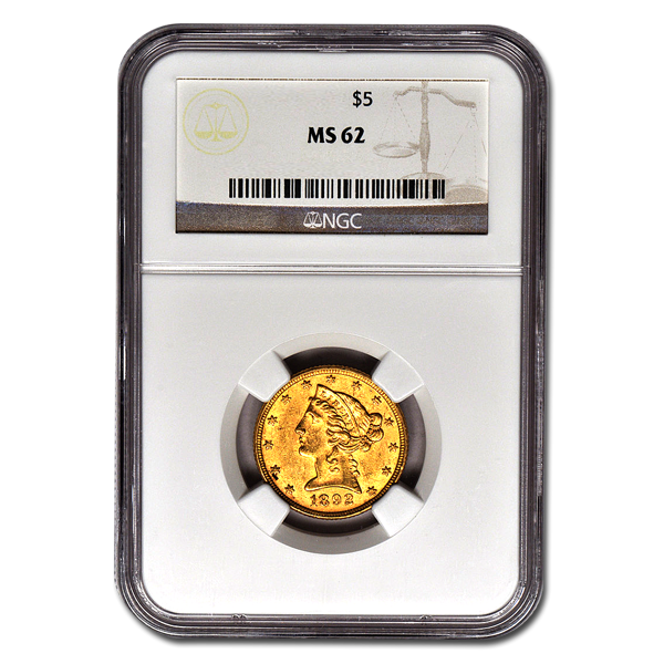 Picture of $5 Liberty Gold Coins MS62