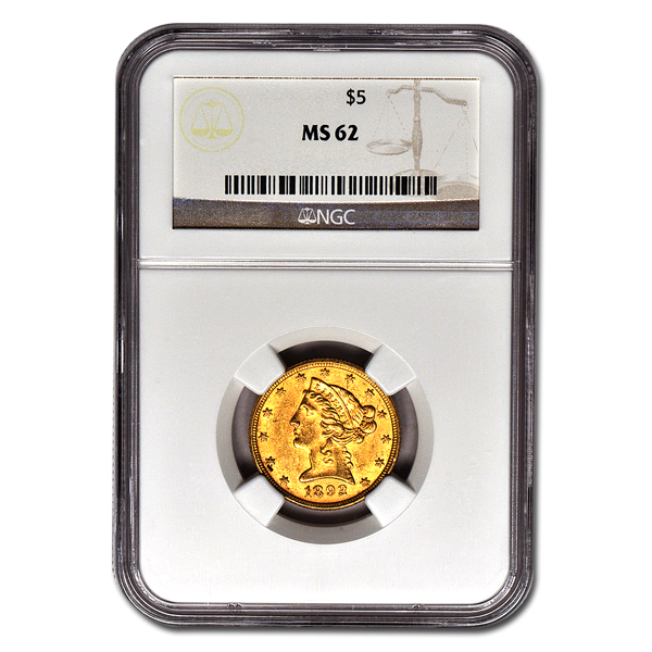 Picture of $5 Liberty Gold Coins MS62 *