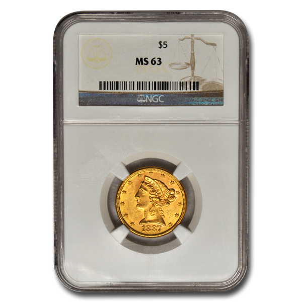 Picture of $5 Liberty Gold Coins MS63