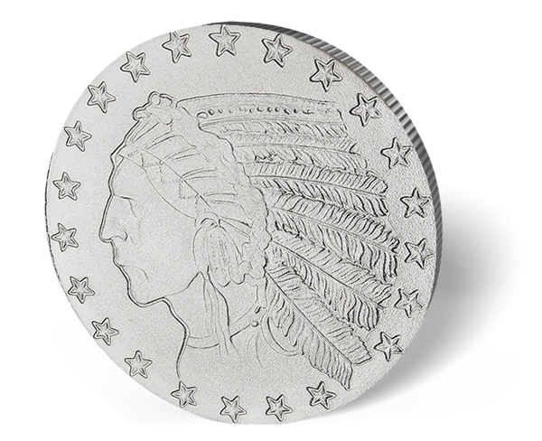 Picture of 1 oz HM $5 Incuse Indian Silver Round