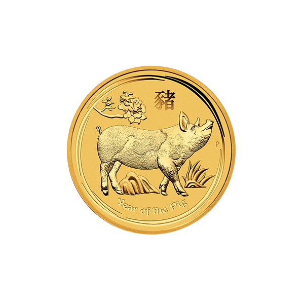 Picture of 2019 1/4 oz Australian Perth Mint Gold Pig Coin