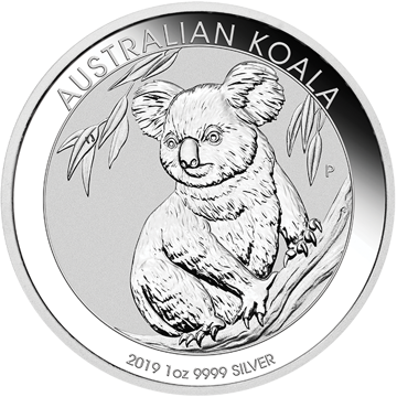 silver bullion, silver coin, 2019 1 oz australian silver koala coin